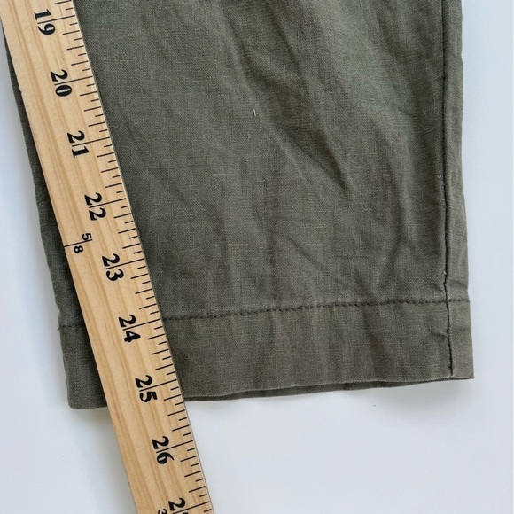 Abercrombie & Fitch Women's Green Linen Blend High Waist Paperbag Pants SMALL - Picture 10 of 10